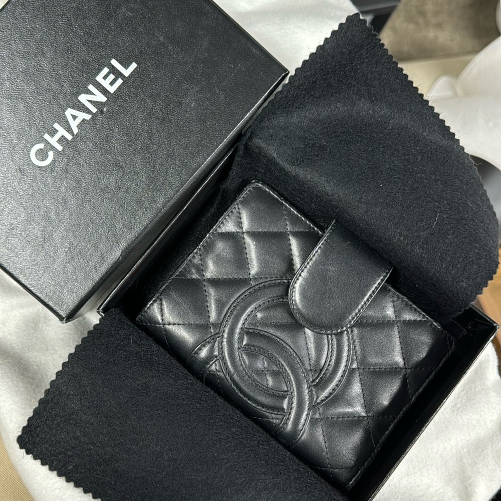 Chanel Quilted CC Notebook Ligne Cambon Black